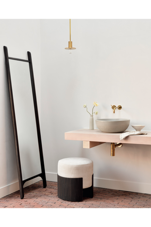   Cushioned Mahogany Pouf | Oroa.com