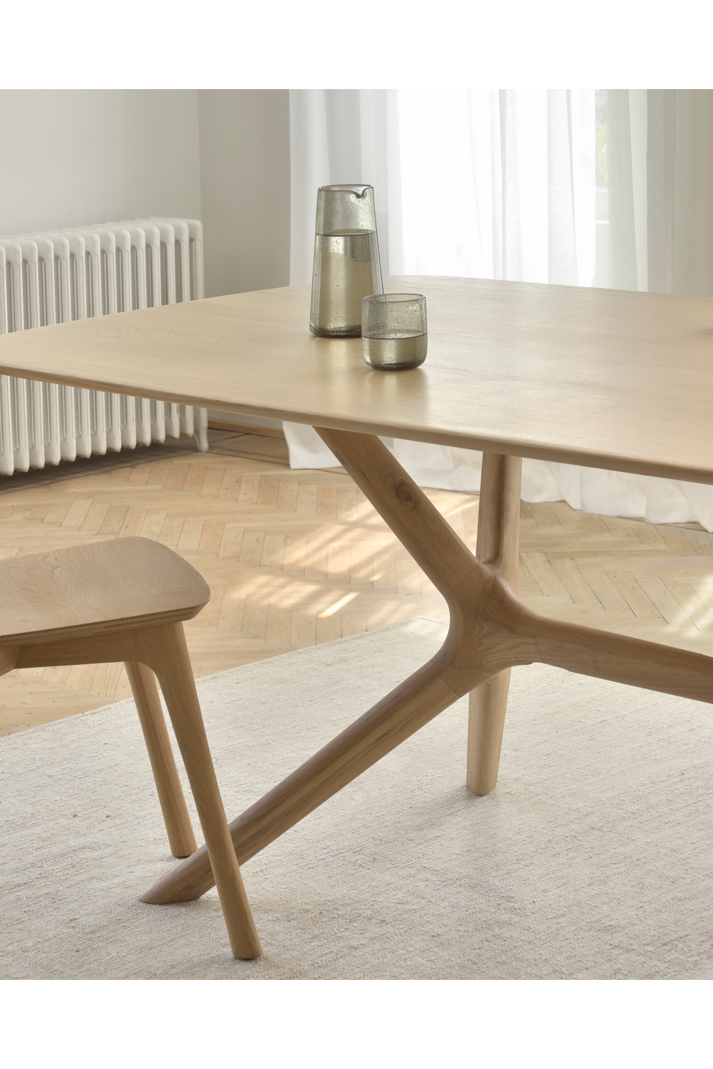   Cross Leg Oak Dining Table | Oroa.com