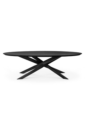   Oval Black Oak Dining Table | Oroa.com