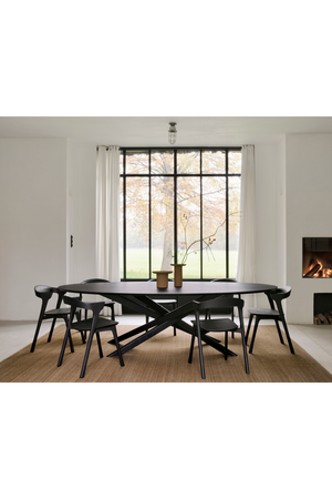   Oval Black Oak Dining Table | Oroa.com