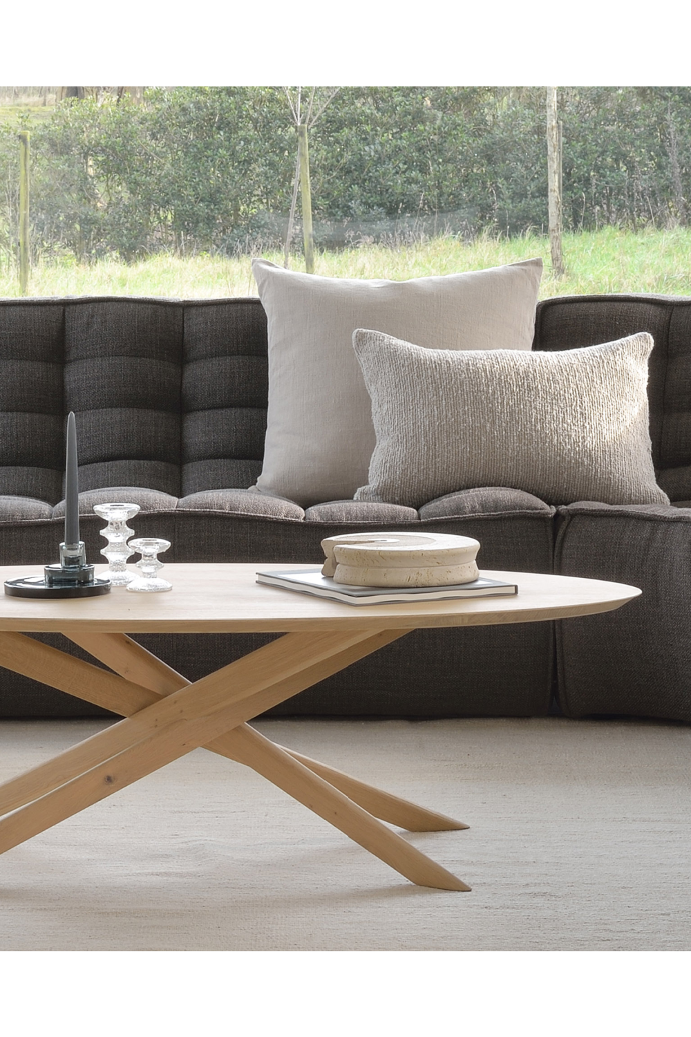   Oak Cross Leg Coffee Table | Oroa.com