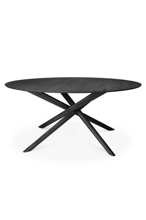   Round Black Oak Dining Table | Oroa.com