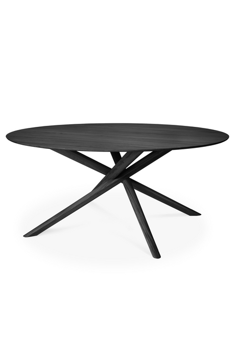   Round Black Oak Dining Table | Oroa.com