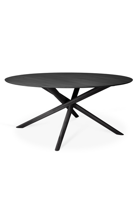   Round Black Oak Dining Table | Oroa.com