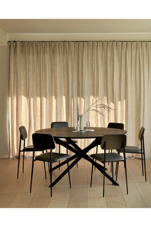   Round Black Oak Dining Table | Oroa.com