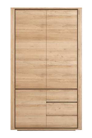   3-Door Oak Wood Wardrobe Cabinet | Oroa.com