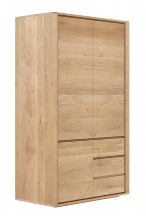   3-Door Oak Wood Wardrobe Cabinet | Oroa.com