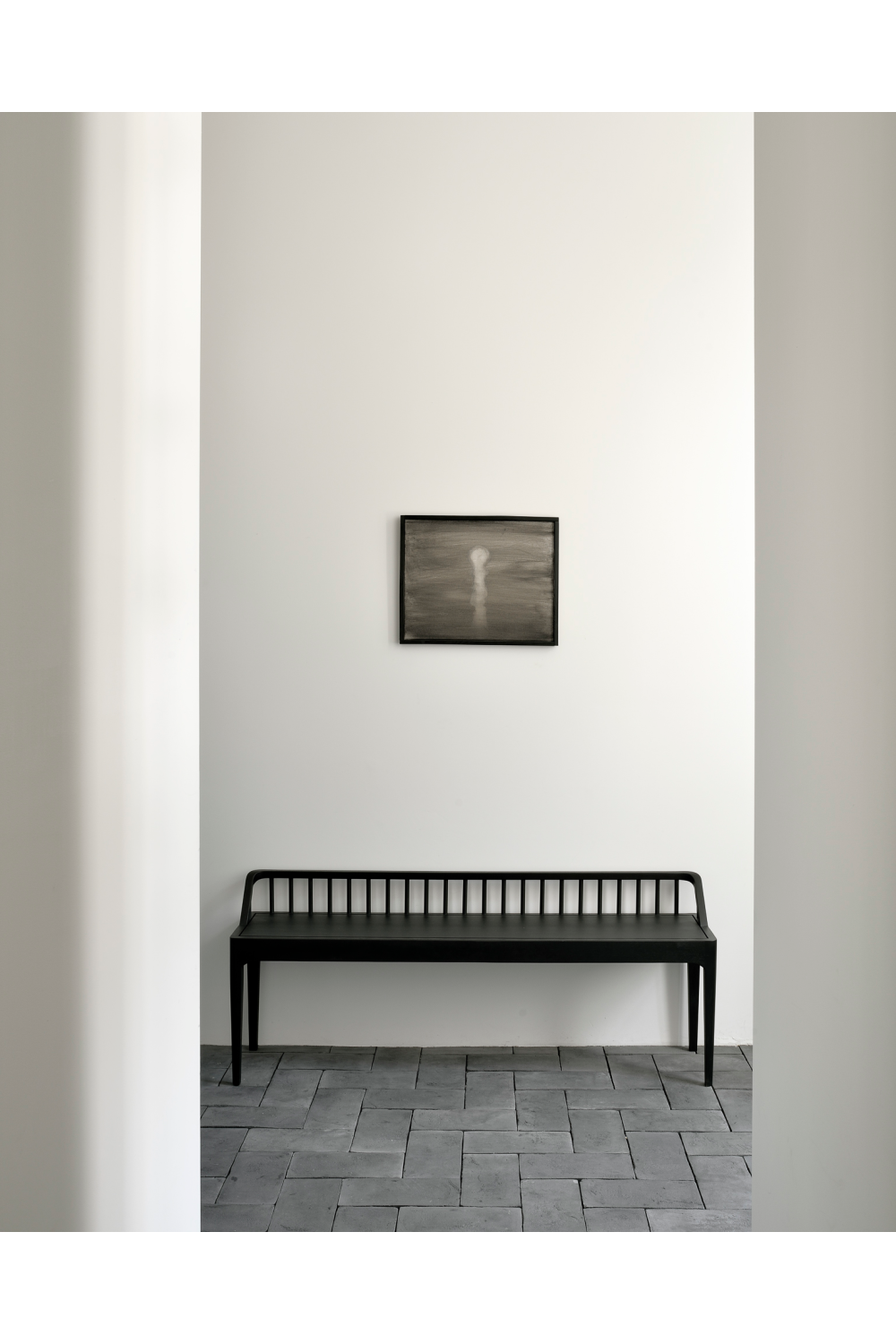  Modern Nordic Black Oak Bench | Oroa.com