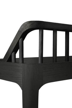   Modern Nordic Black Oak Bench | Oroa.com