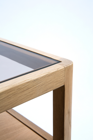   Glass Top Oak Nightstand | Oroa.com