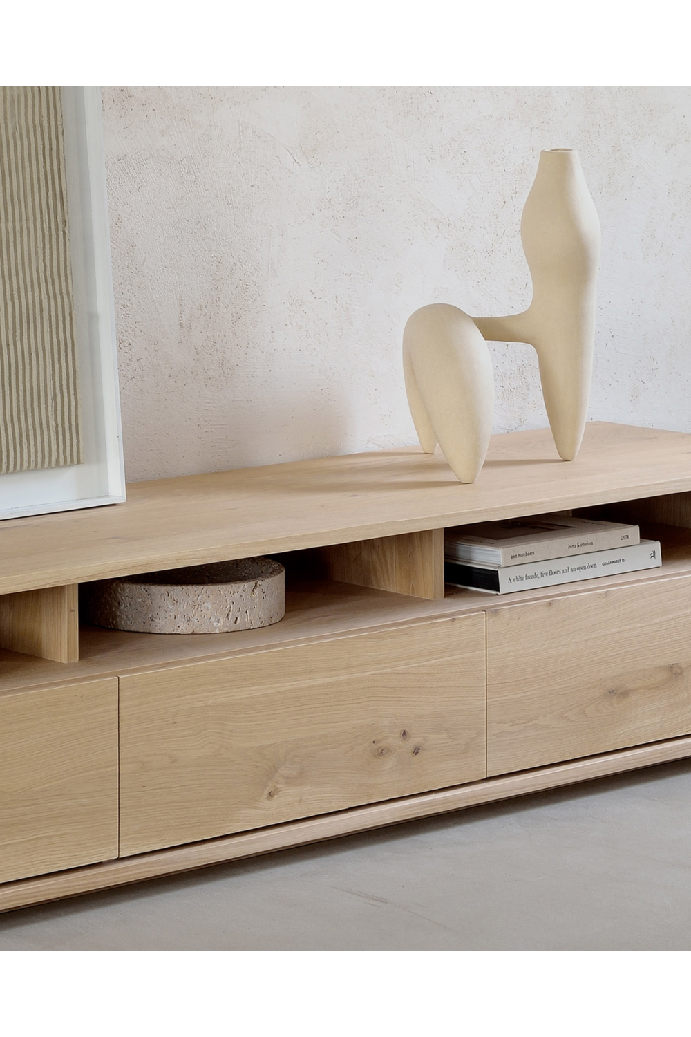   Solid Oak Japandi Media Unit | Oroa.com