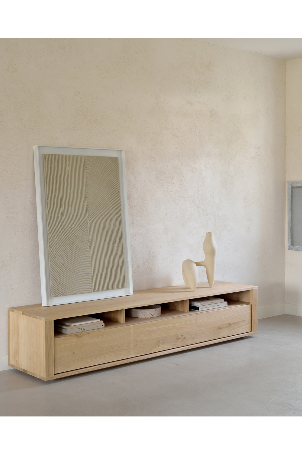   Solid Oak Japandi Media Unit | Oroa.com