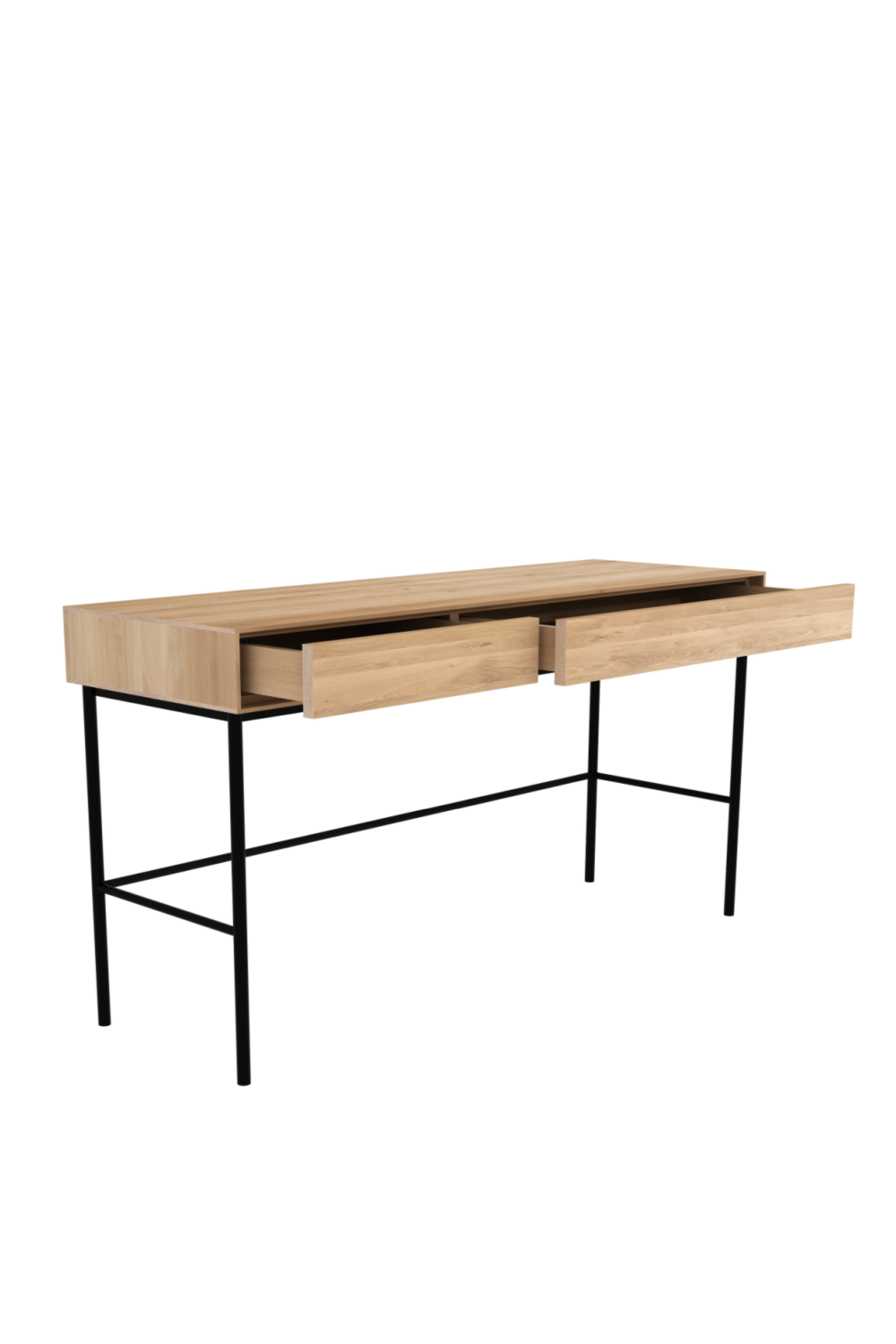   Varnished Oak 2-Drawer Desk | Oroa.com