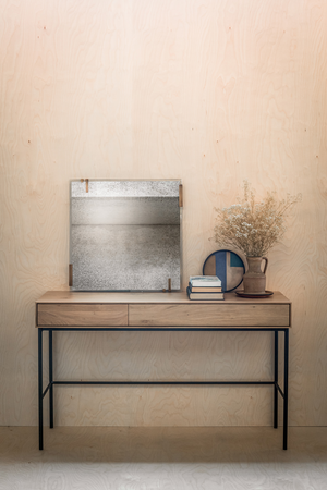   Varnished Oak 2-Drawer Desk | Oroa.com
