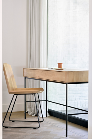  Varnished Oak 2-Drawer Desk | Oroa.com
