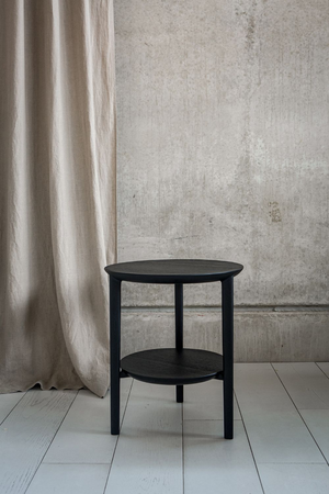   Circular Tiered Black Oak Side Table | Oroa.com