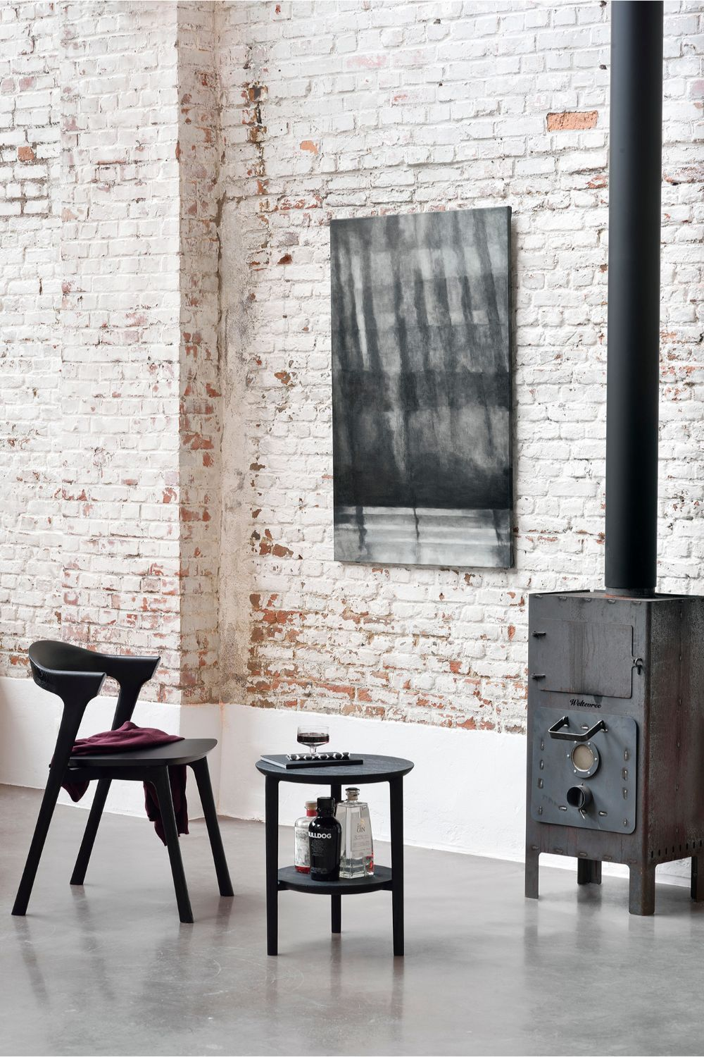   Circular Tiered Black Oak Side Table | Oroa.com