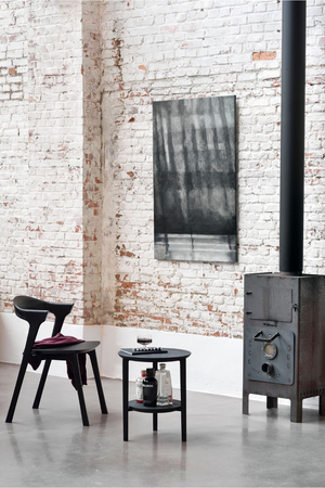   Circular Tiered Black Oak Side Table | Oroa.com
