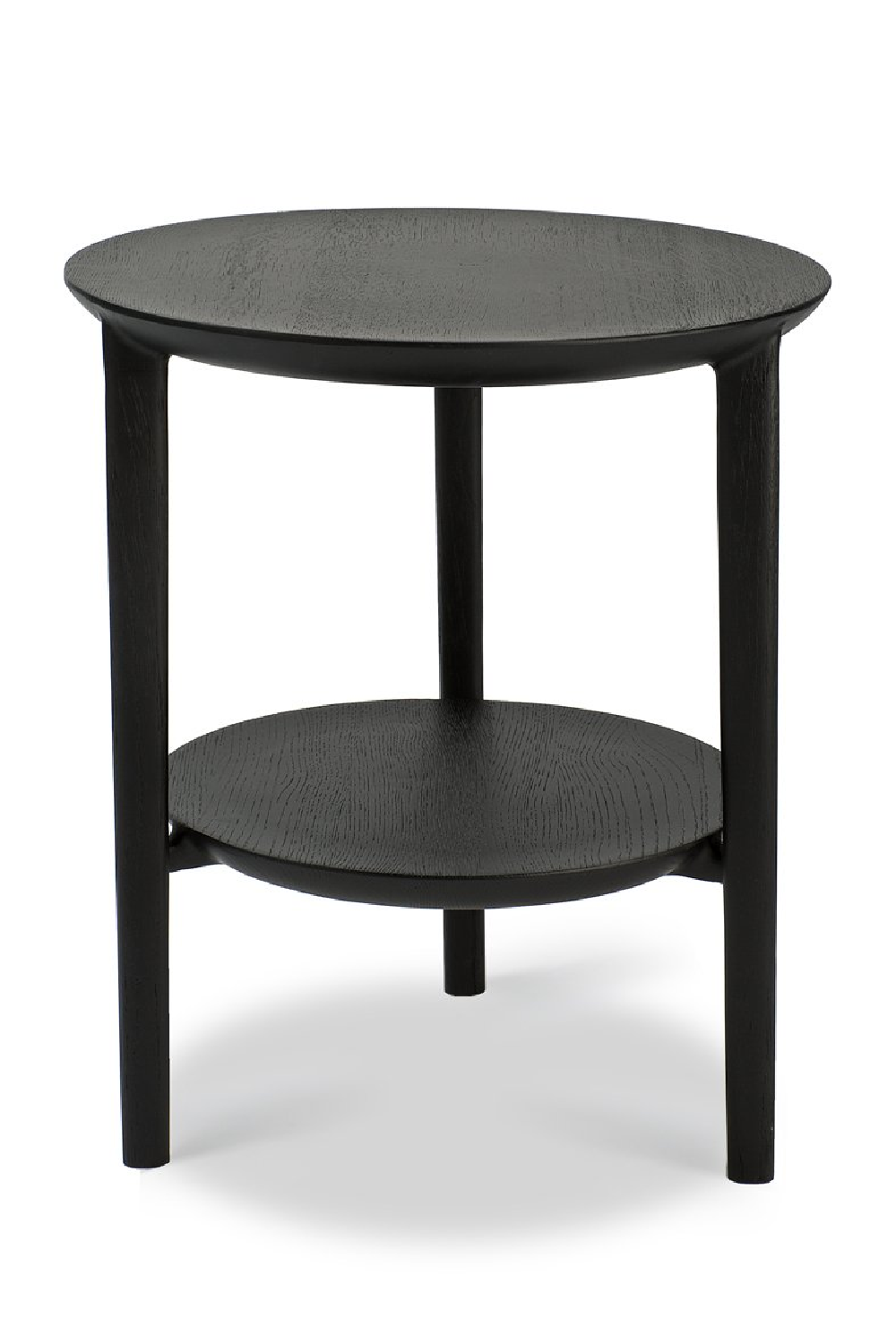   Circular Tiered Black Oak Side Table | Oroa.com