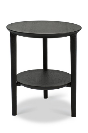   Circular Tiered Black Oak Side Table | Oroa.com
