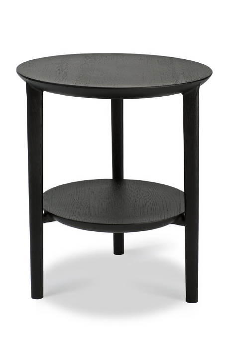   Circular Tiered Black Oak Side Table | Oroa.com