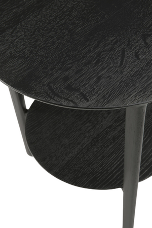   Circular Tiered Black Oak Side Table | Oroa.com