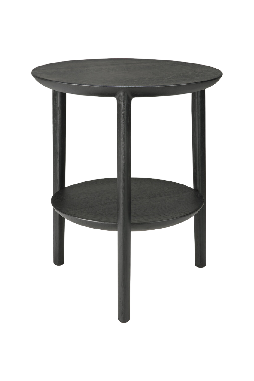   Circular Tiered Black Oak Side Table | Oroa.com