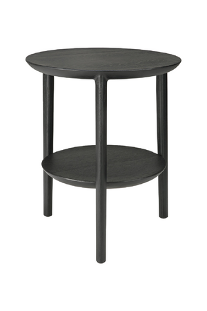   Circular Tiered Black Oak Side Table | Oroa.com