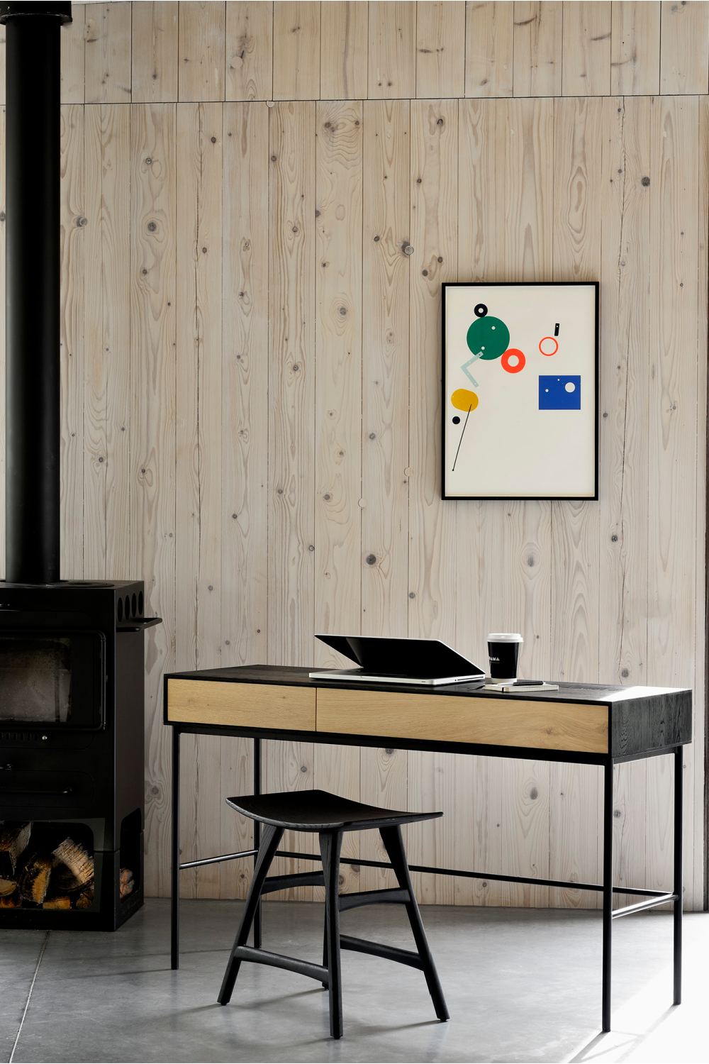   Black Oak Accent Stool | Oroa.com