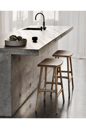   Modern Upholstered Oak Counter Stool | Oroa.com