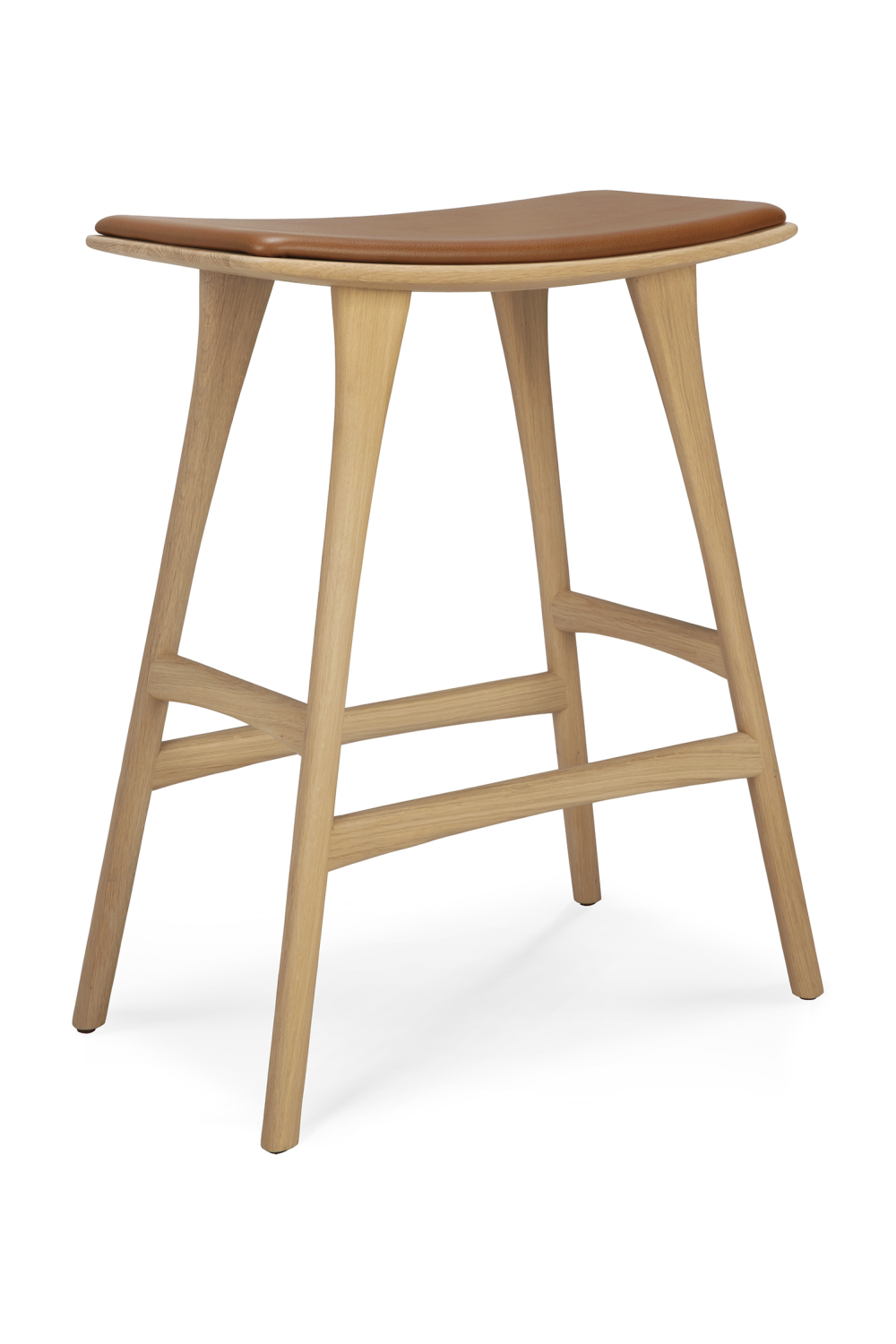   Modern Upholstered Oak Counter Stool | Oroa.com