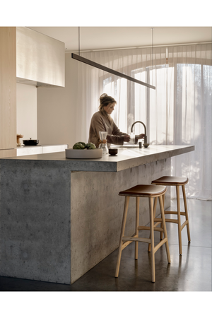   Modern Upholstered Oak Counter Stool | Oroa.com