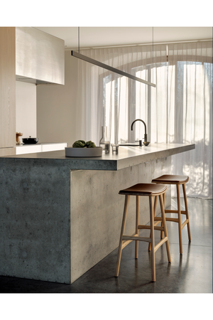   Modern Upholstered Oak Counter Stool | Oroa.com
