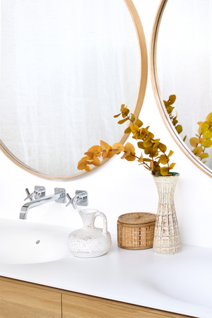   Oak Round Wall Mirror | Oroa.com
