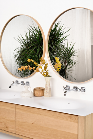   Oak Round Wall Mirror | Oroa.com