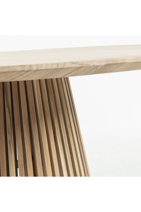   Round Teak Wood Pedestal Dining Table L | Oroa.com